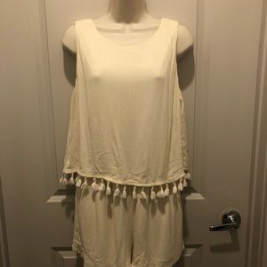 Boutique cream gauze romper M L